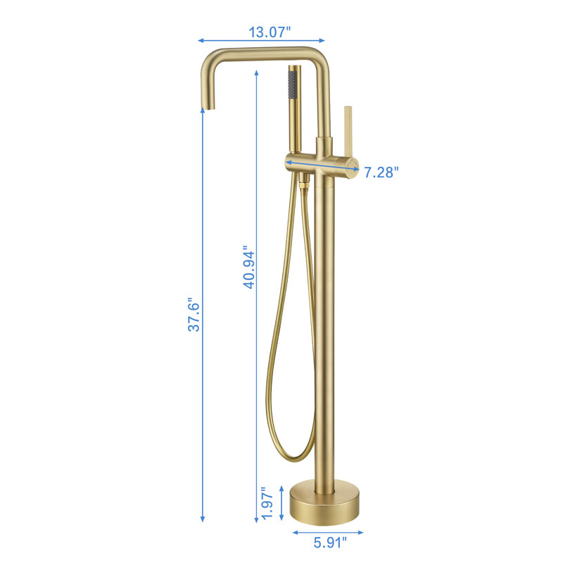 1 Handle Freestanding Tub Filler with Shower