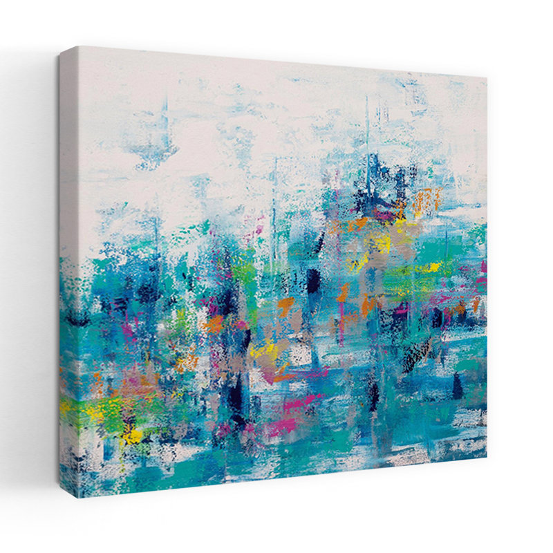 North Harbor 9, art abstrait contemporain, H 48 po x l 48 po