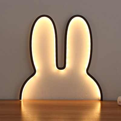 Night Light Room Decorative Lights For Teenagers, Easter Gifts, Warm Easter Ambiance Neon Lights,LED Bunny Lights, USB Plug-in Wall Bedside Lamps