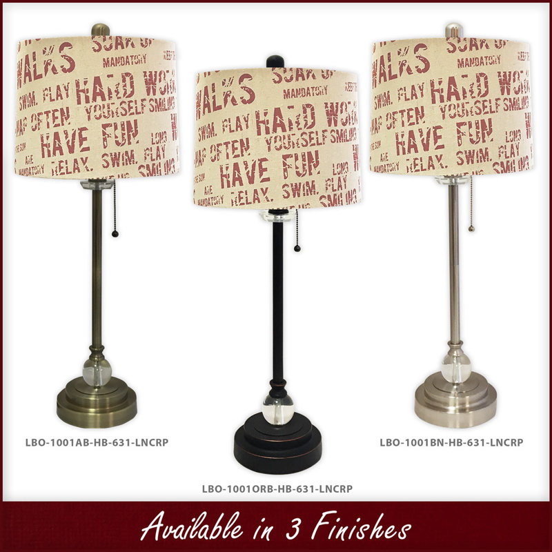 Herold Table Lamp, Antique Brass/Cream/Red/Beige