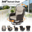 Ensemble de conversation d'extérieur en rotin pour 2 personnes avec 2 repose-pieds, 2 fauteuils pivotants et coussins beiges Adcox-20993377