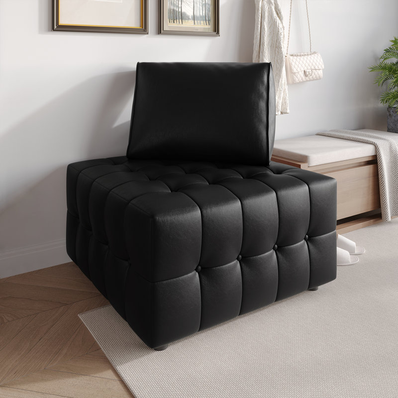 CORNER SEAT IN BLACK PU, Black