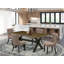 L'ensemble de mobilier de salle à manger 5 pièces comprend une table de salle à manger rectangulaire avec pieds en X et 4 chaises Parsons en tissu bleu, noir brossé-1067383238