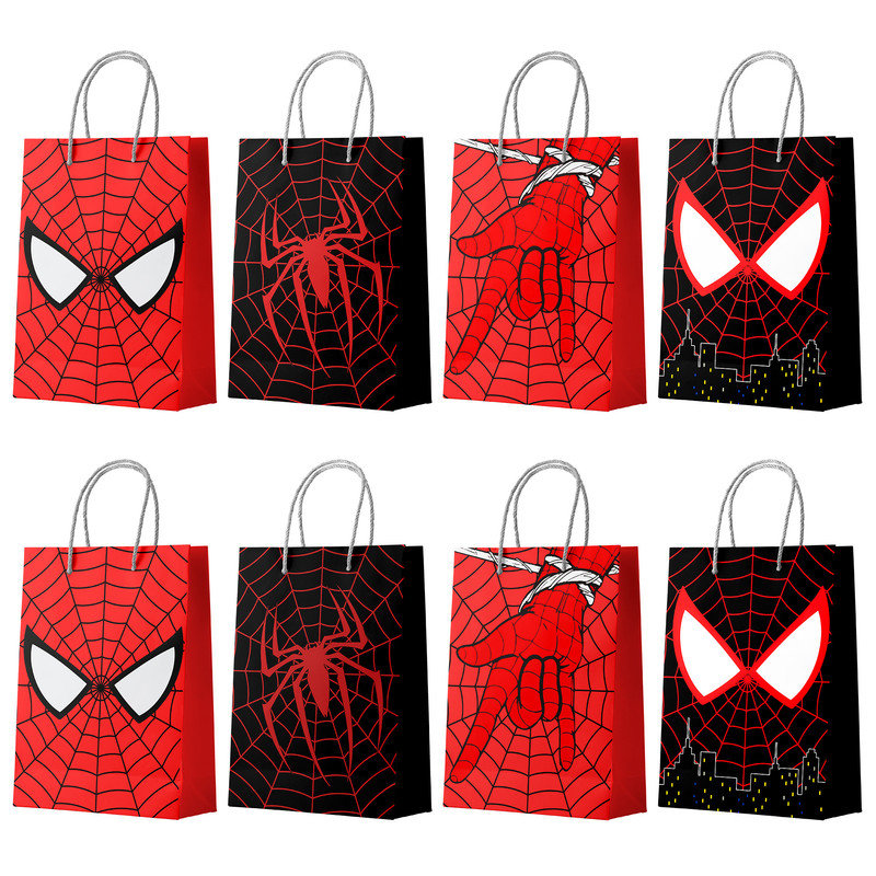 Spiderman Party Bags with Handles, 24 Pcs Spiderman Gift Bag