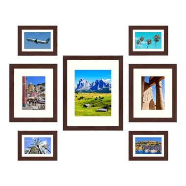 HAUS AND HUES Solid Oak Wood 8”x8” Picture Frames Matted to 4”x4” Set of 4  - Square White Picture Frames 8x8, Set of 4 Photo Frames, 8x8 Gallery Wall  Frame Set, 8