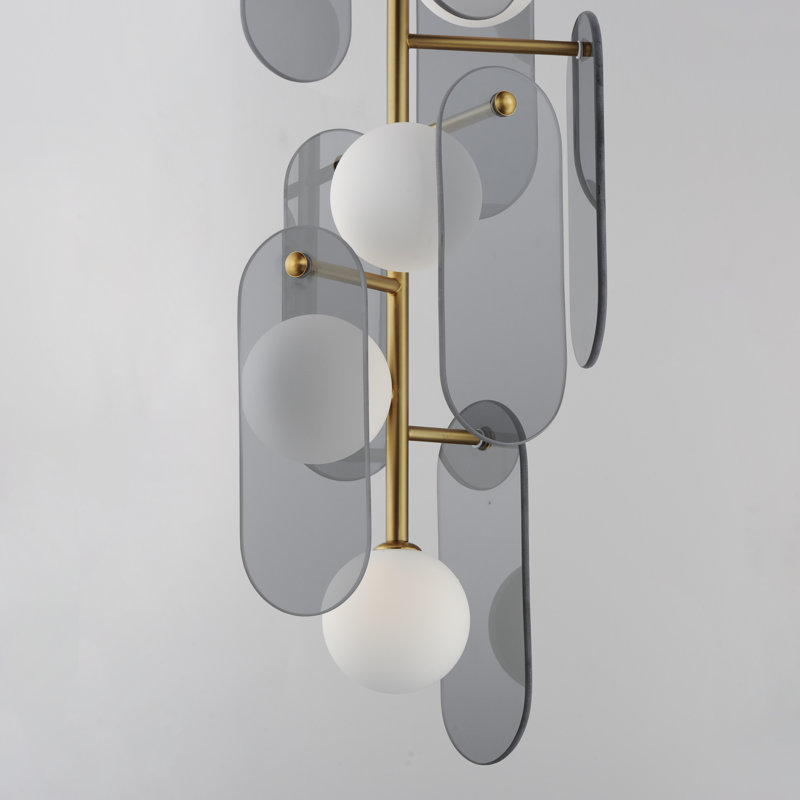 Megalith 5 - Light Pendant, Natural Aged Brass, Mirror Smoke