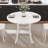 Kasandra 36” Round Dining Table for 4 People, White Faux Marble Kitchen Table with Metal Base, Space Saving Circle Dinner Table, Small Space Wood Kitchen & Dining Room Tables for Breakfast Nook, Apartment, Dining Room, Living Room-1282729840