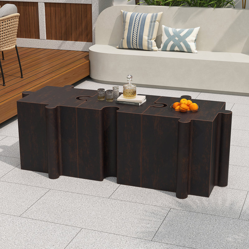 Ensemble de 3 tables de bout, tables d'appoint pour l'intérieur et l'extérieur, Copper