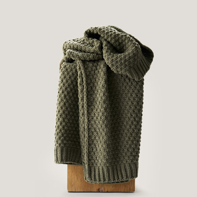 Chunky Chenille Knit Throw Blanket
