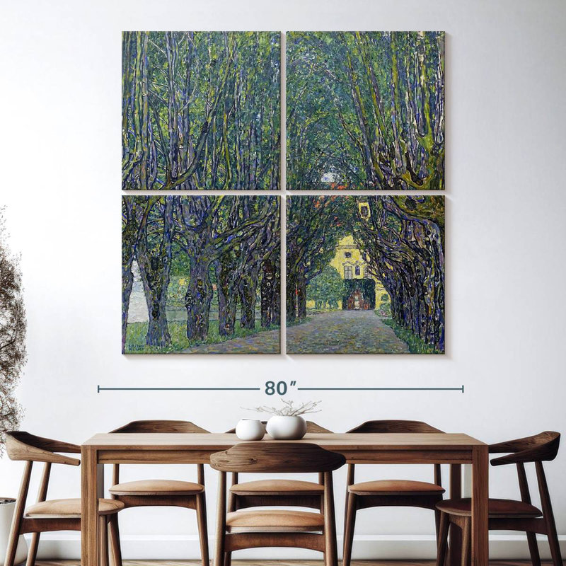 Route bordée d'arbres menant au manoir de Kammer, H 74 po x l 74 po