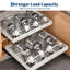 Lot de 2 organisateurs de placard coulissants en acier au carbone robuste – Étagère coulissante extensible de 53 cm de profondeur, sans perçage, rails à extension complète pour la cuisine, le garde-manger, sous l'évier et le rangement de salle de bain-135407367