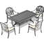 Table de patio en aluminium moulé avec cadre noir rectangulaire