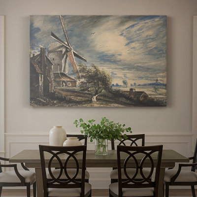Un moulin à vent (ou un moulin à vent près de Brighton) -John Constable-Toile tendue avec châssis-c. 1824