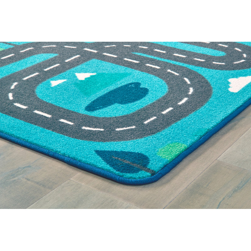 Tapis bleu tuffeté, Rectangle 4 pi x 6 pi