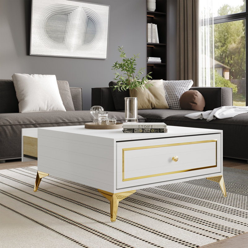 Baccus Single Coffee Table, White