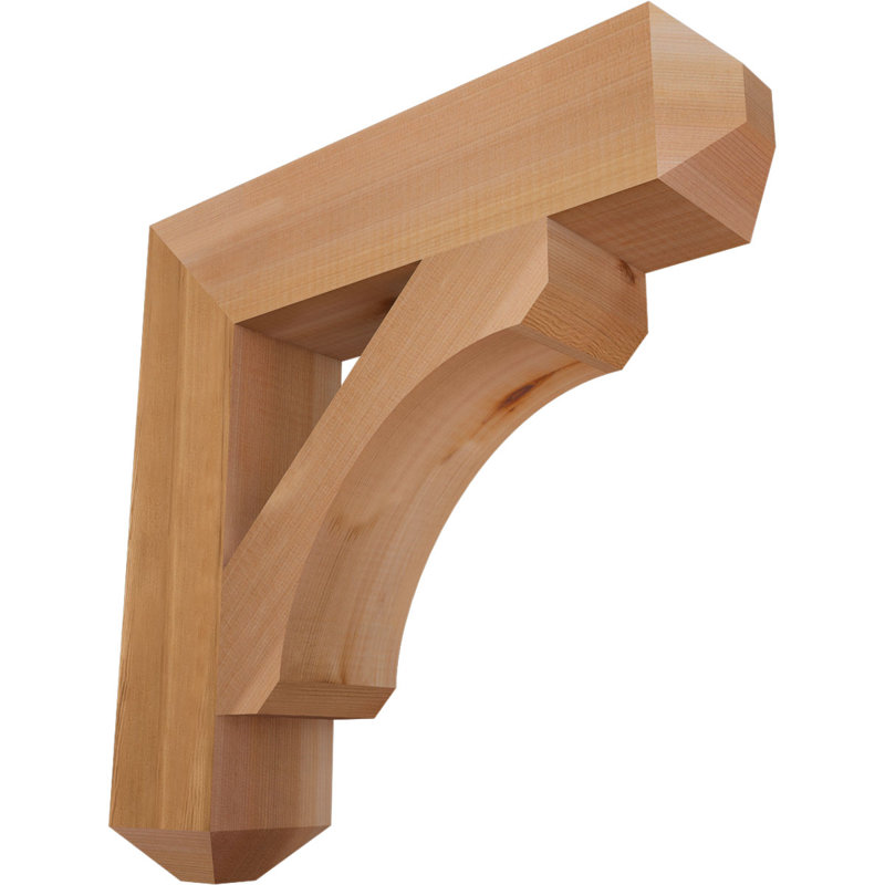 H Support en bois / corbeau, Western Red Cedar (Smooth), H 18 po x l 3,5 po x P 18 po