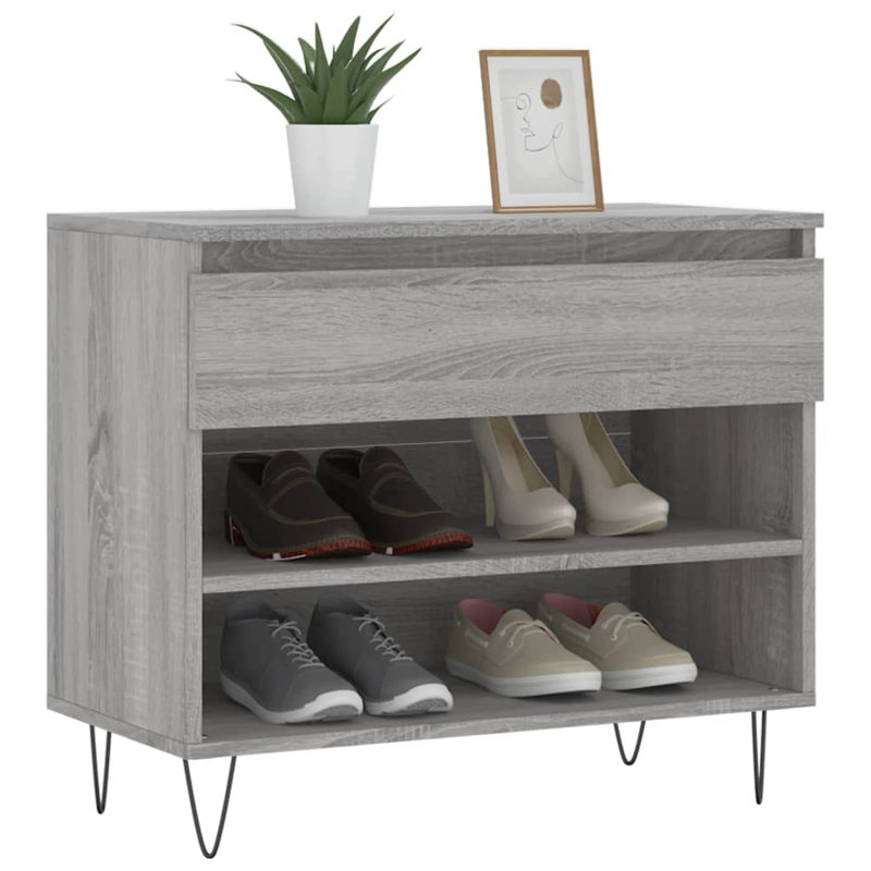 6 Pair Shoe Storage Cabinet, Grey Sonoma