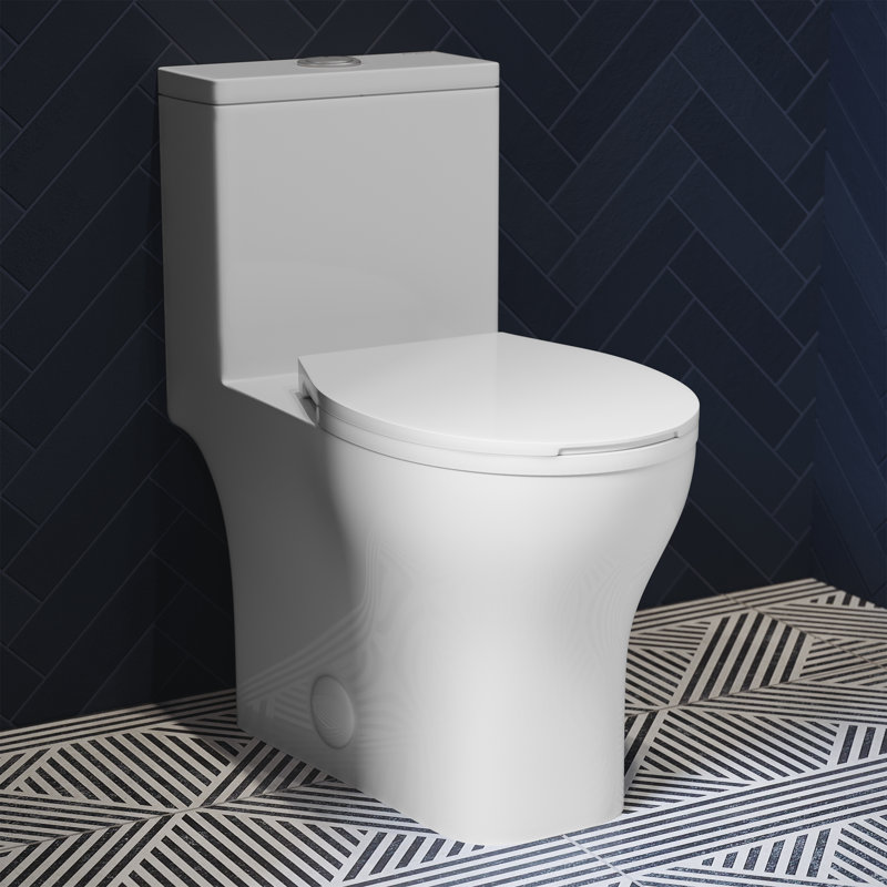 Sublime III Dual Flush One Piece Toilet, Glossy White