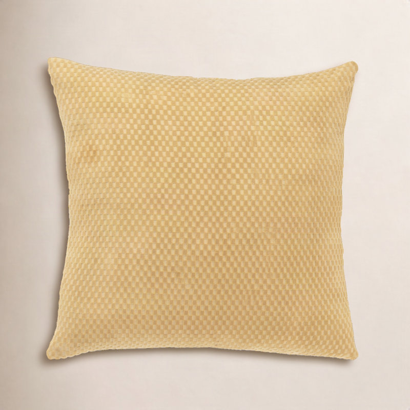 Zoya Textured Cotton Throw Pillow, Yellow