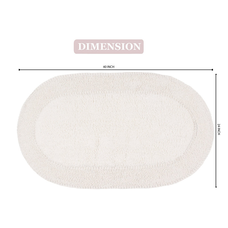 Yinka Bath Rug, 24" W x 40" L, Ivory