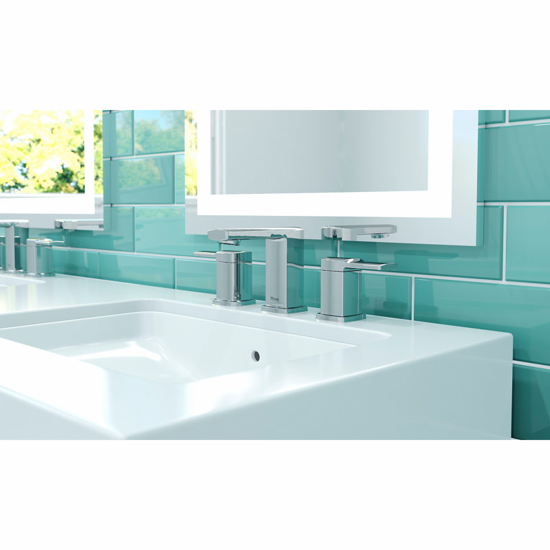 Deckard Widespread Bathroom Faucet with Drain Assembly, Polished Chrome
