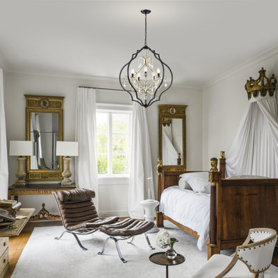 Bronwen 5 - Light 27" Geometric Chandelier with Crystal Accents