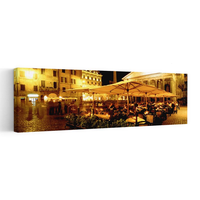 Café, Panthéon, Rome, Italie, architecture contemporaine, art mural, H 12 po x l 36 po