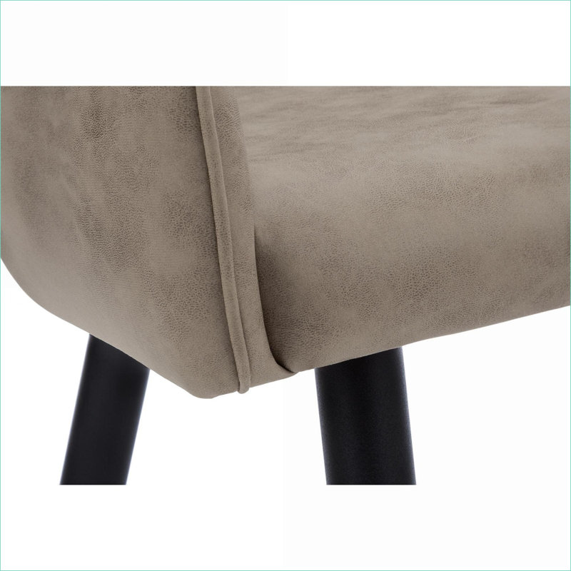 Ensemble de 2 chaises d'appoint rembourrées en tissu, pieds en métal noir, sièges modernes et contemporains pour la salle à manger de cuisine pour adultes