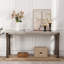 Console Mid-Century pour le vestibule, canapé en bois avec tablette de rangement à 2 niveaux-1747481145-1799957695