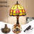 Tiffany Style Tulip-shaped Small Table Lamp With Stain Glass Shade