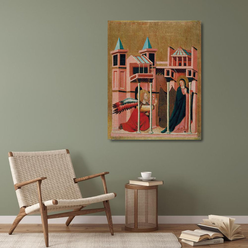 "Annonce" par Master Of The Cini Madonna - Art mural sur toile tendue avec châssis, H 18 po x l 14 po