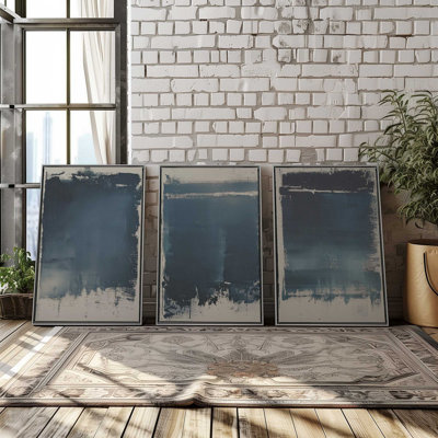 Ensemble de 3 imprimés de voile indigo