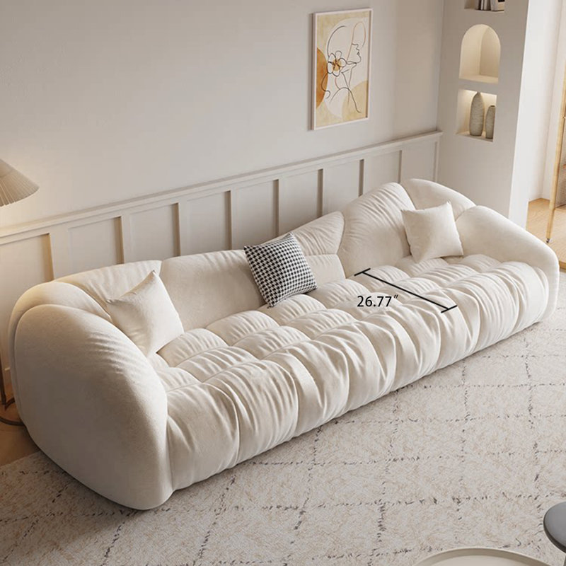 Coussin modulaire beige en polyester, 28.35" H x 110.24" W x 41.34" D, Beige