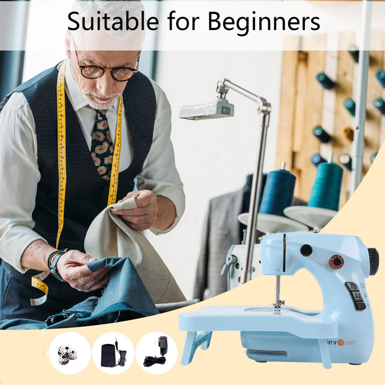 HTVRONT Mini Sewing Machine for Beginners - Portable Sewing Machine with  Extension Table, Foot Pedal, Light, 42 Pcs Sewing Set, etc. Dual Speed  Small