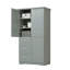 Armoire de rangement haute et large avec portes pour salle de bain / bureau, trois tiroirs-125286606