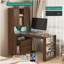 Bureau en L, bureau d'ordinateur avec tiroirs avec éclairage à DEL, bureau d'angle moderne pour la maison, le bureau