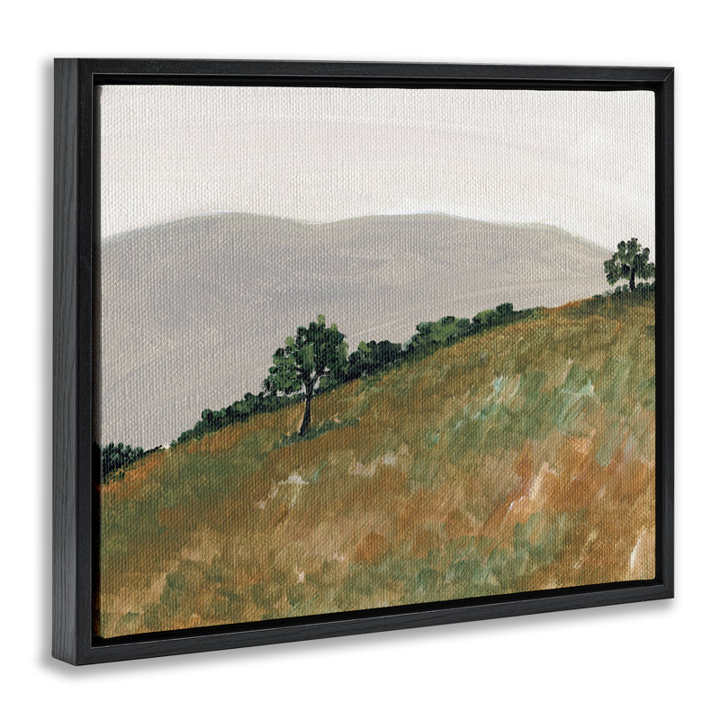 Cadre flottant Hill View Landscape, design par Nikita Jariwala, H 25 po x l 31 po, Cadre flottant noir de jais