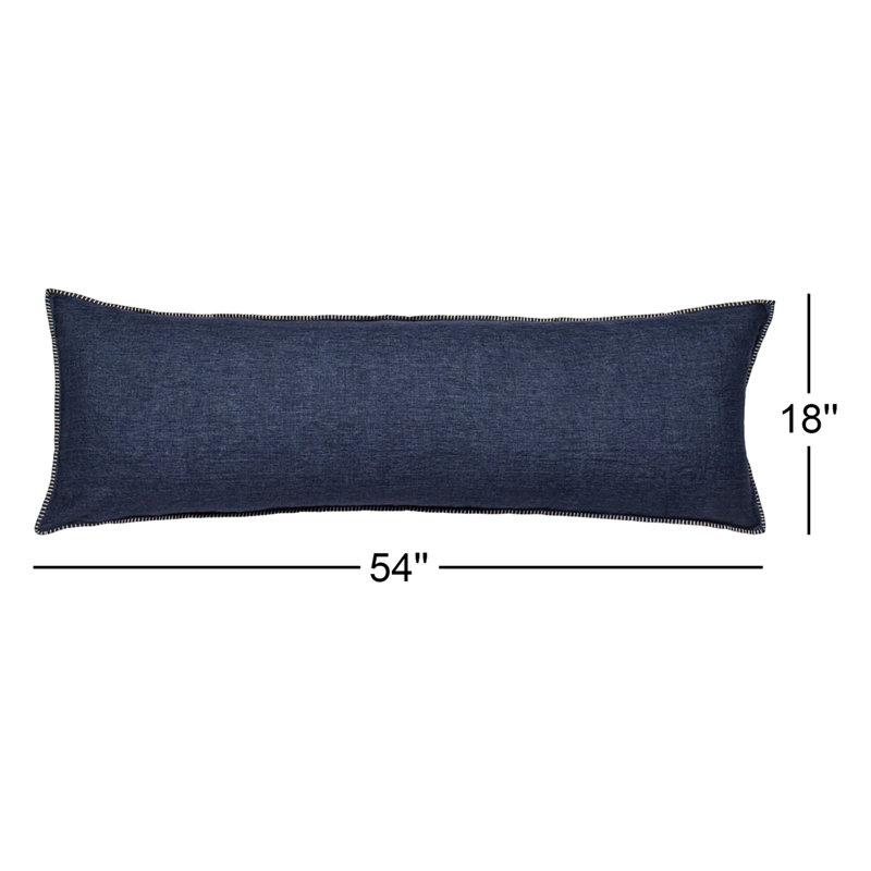 Brody Linen Reversible Throw Pillow, Indigo