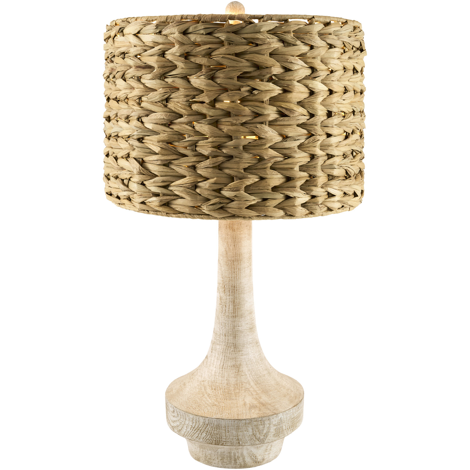 Claudette Resin Table Lamp, Distressed White