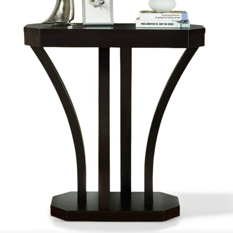 Simplicity Two Tiered Accent Sofa Table In Cappuccino