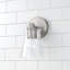 Applique murale 1 lumière en nickel brossé l 5,5 po x H 9 po avec verre bullé transparent-70886174