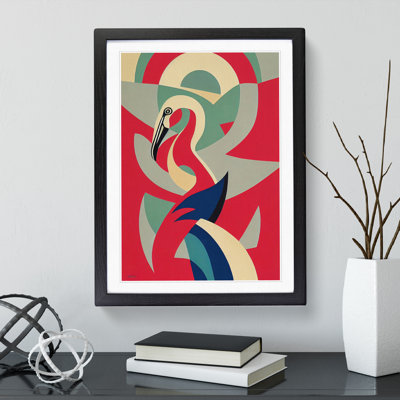 Flamingo in Abstract No.5 - Framed Print