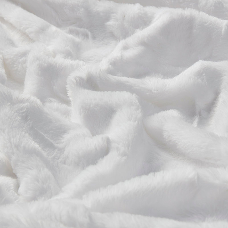 Jeté en fausse fourrure surdimensionné, Blanc