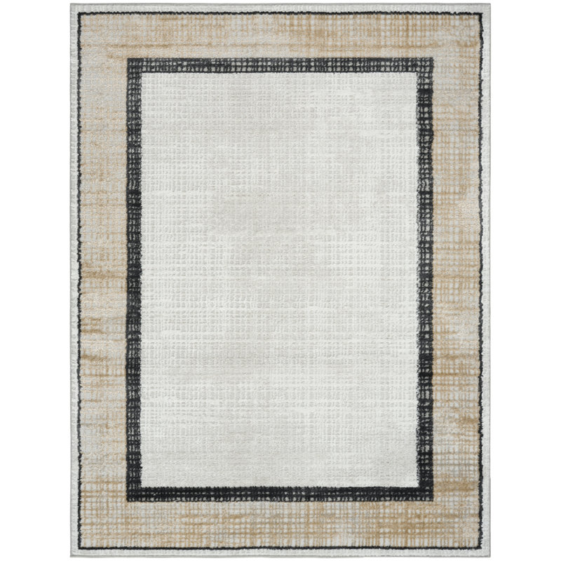 Leuchte 4' x 6' Grey Charcoal Modern Indoor Rug, Rectangle 4' x 6'