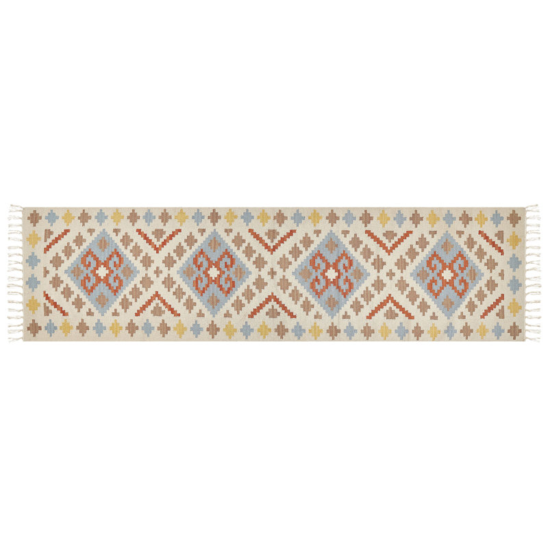 Belvedere Southwestern Cotton Hand Woven Area Rug, Runner 80 x 300cm