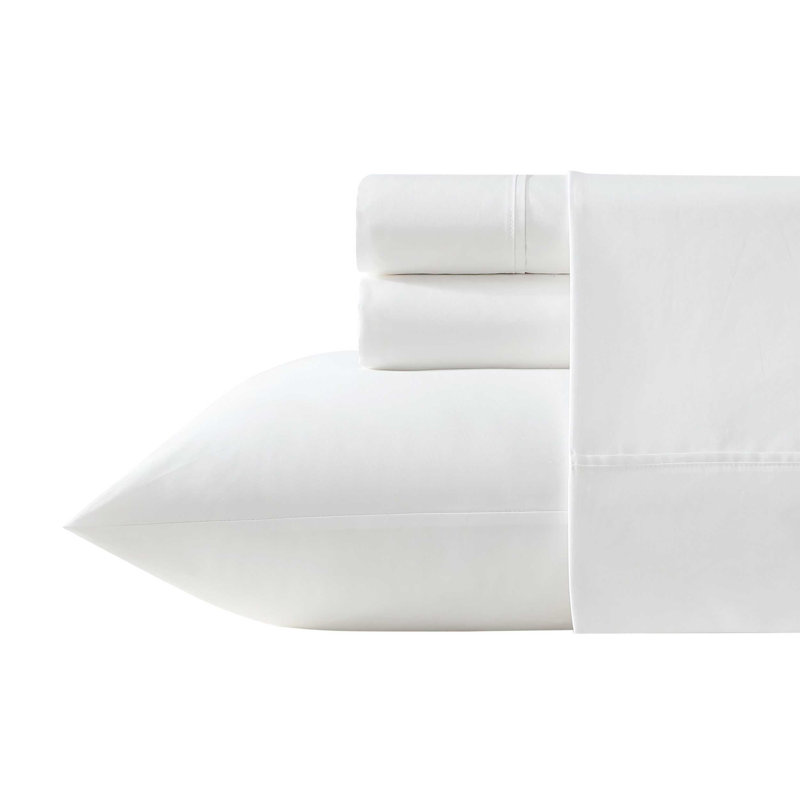 Vera Wang Egyptian Cotton Solid Sheet Set, Beige, King Sheet Set with 3 Additional Pieces