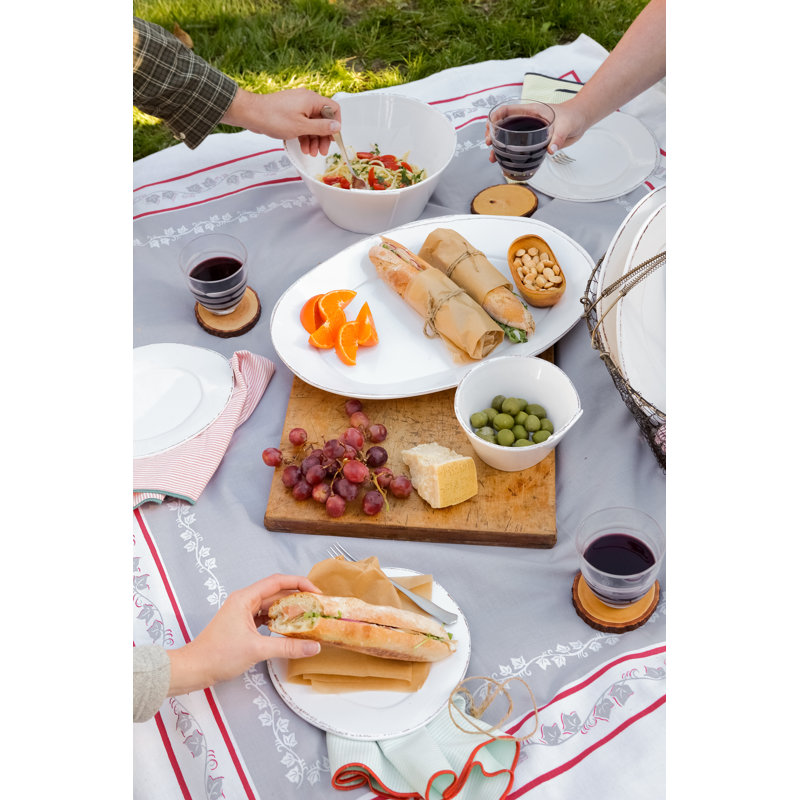 Lastra Stoneware Platter, White