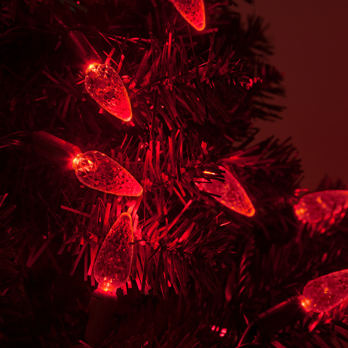 70-Light C6 LED Christmas String Lights, Red