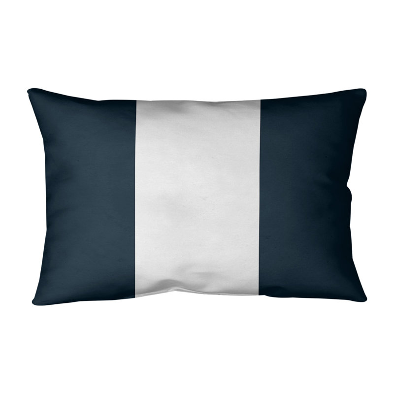 Coussin intérieur/extérieur, Bleu marine/blanc