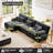 Cloud Couch L Shape Sofa For Living Room Set, Chenille Fabric-1031063762